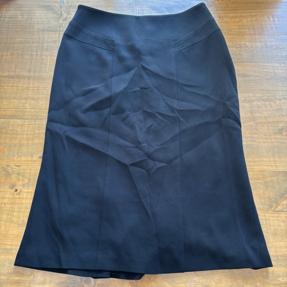 Max Mara Black Pencil Trumpet Flare Skirt-US Size 8-Office-Made in Italy